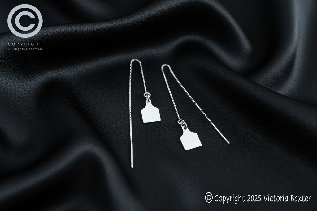 Cow Tag Threader Earrings