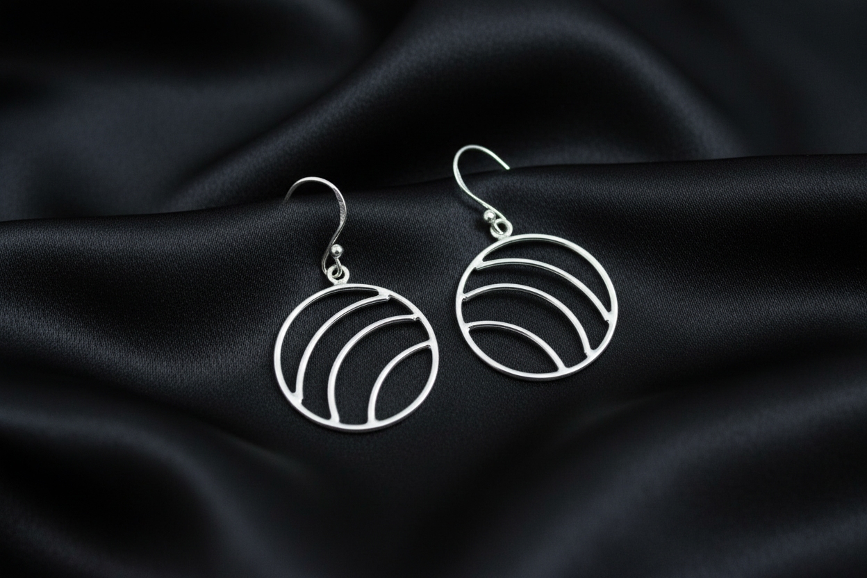 Circle Line Dangle Earrings
