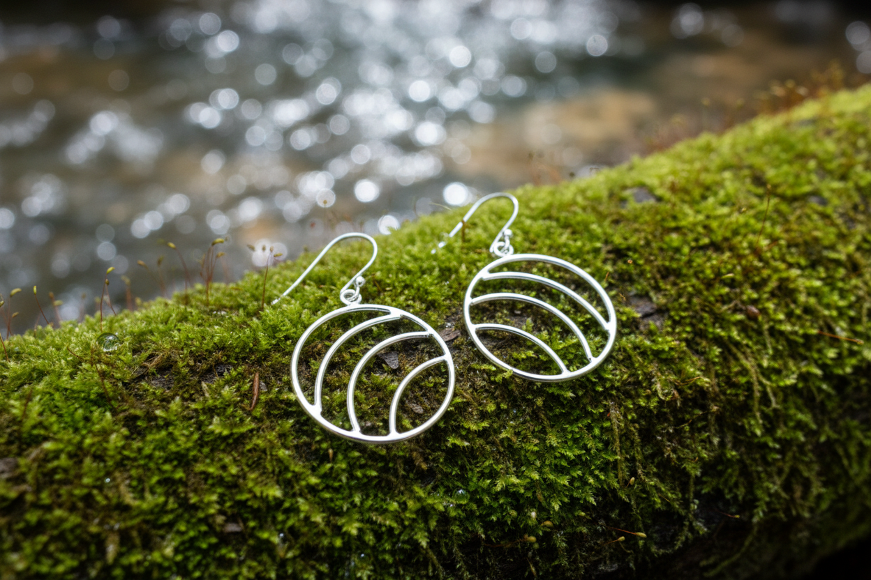 Circle Line Dangle Earrings