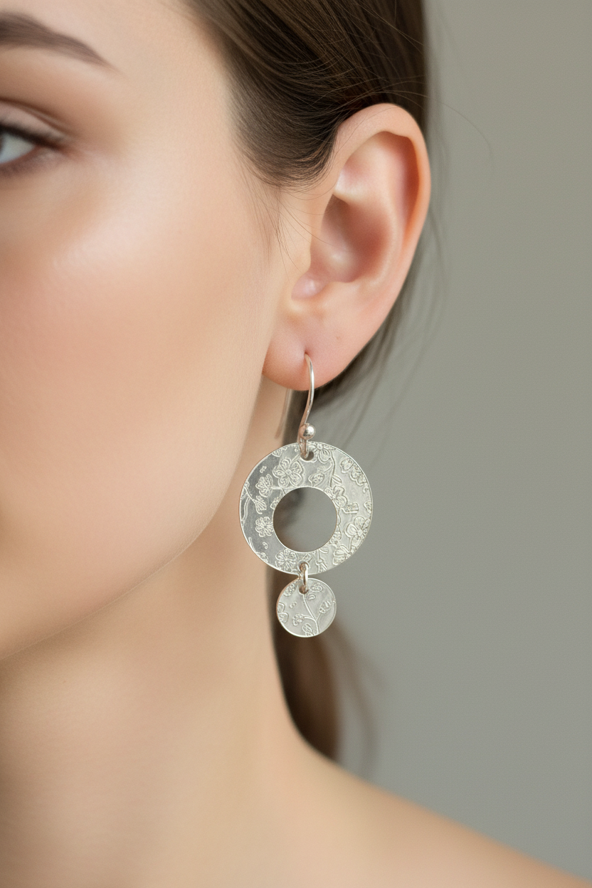 Daisy Round Flower Dangle Earrings