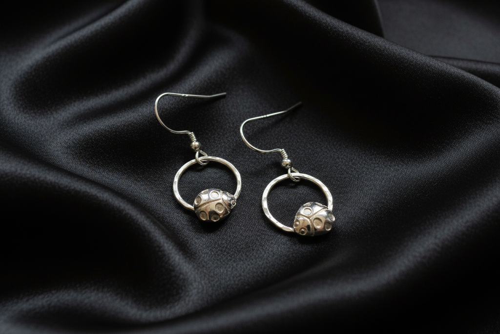 Ladybird Circle Dangle Earrings