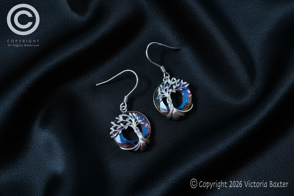 Tree Of Life Dangle Earrings - Rainbow
