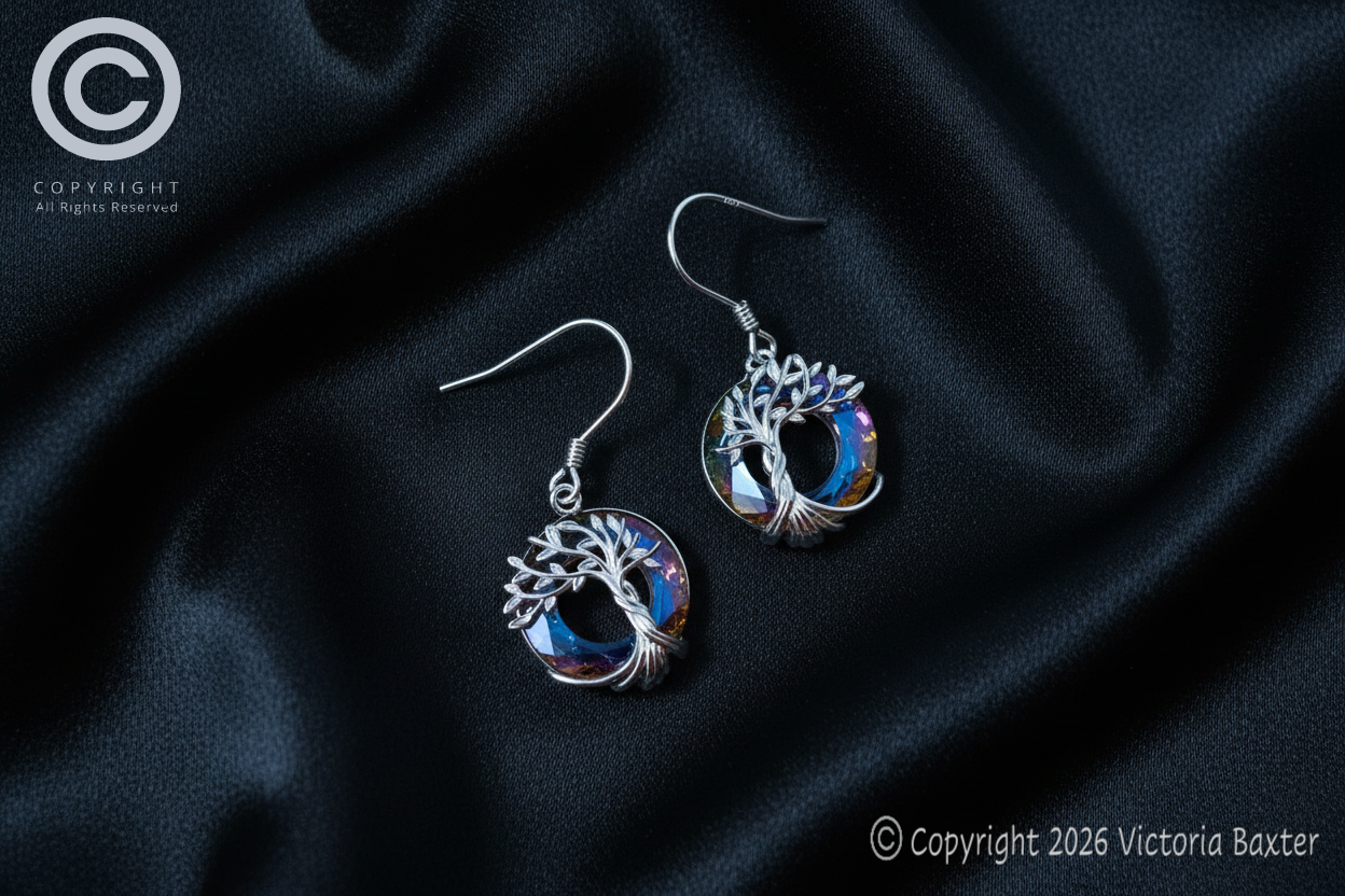 Tree Of Life Dangle Earrings - Rainbow