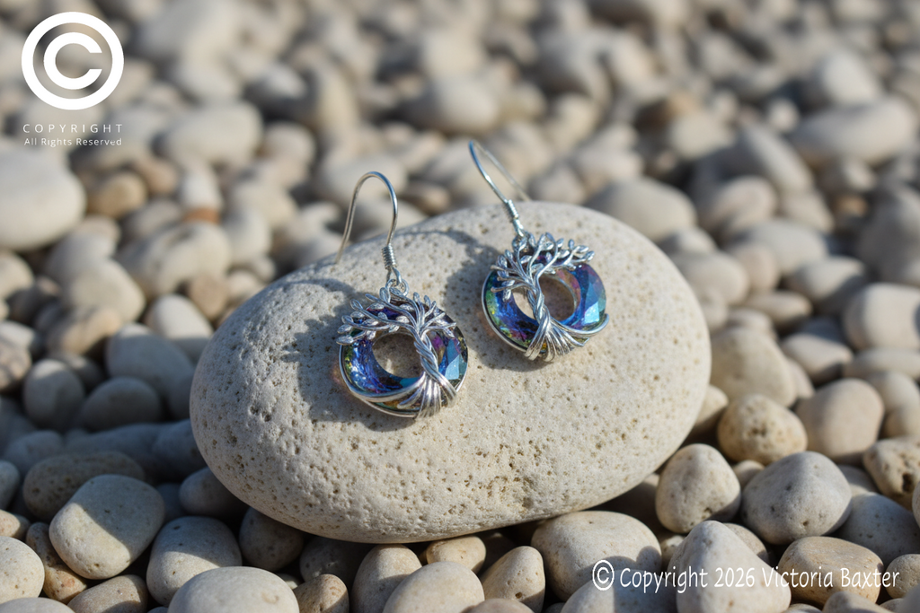 Tree Of Life Dangle Earrings - Rainbow
