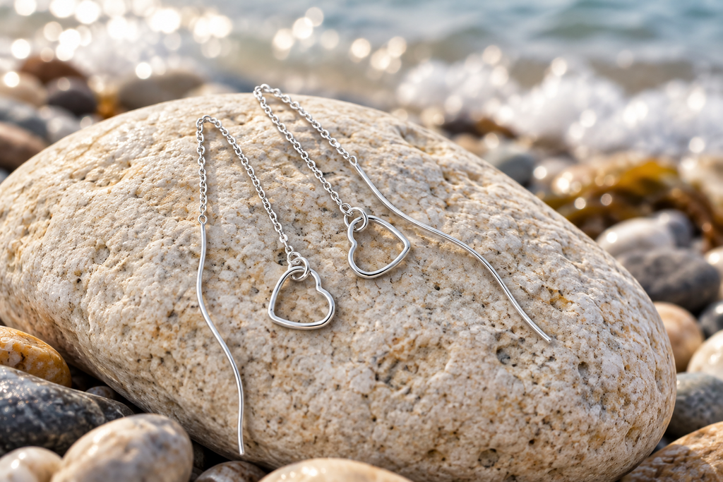 Heart & Spiral Threader Earrings