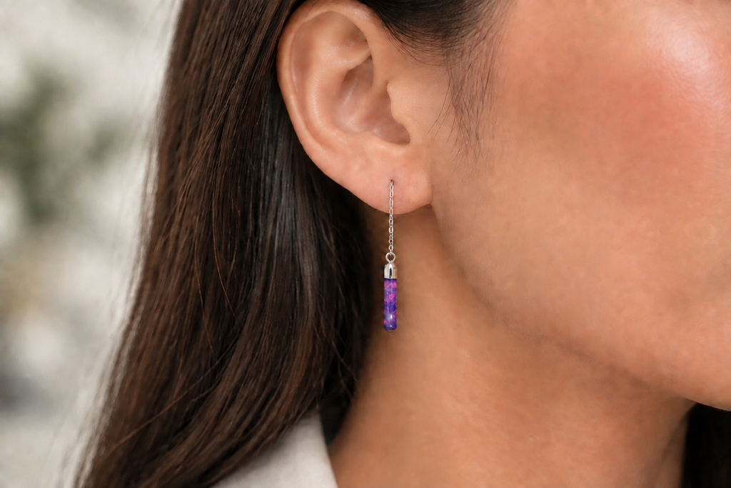 Purple Opal Threader Earrings
