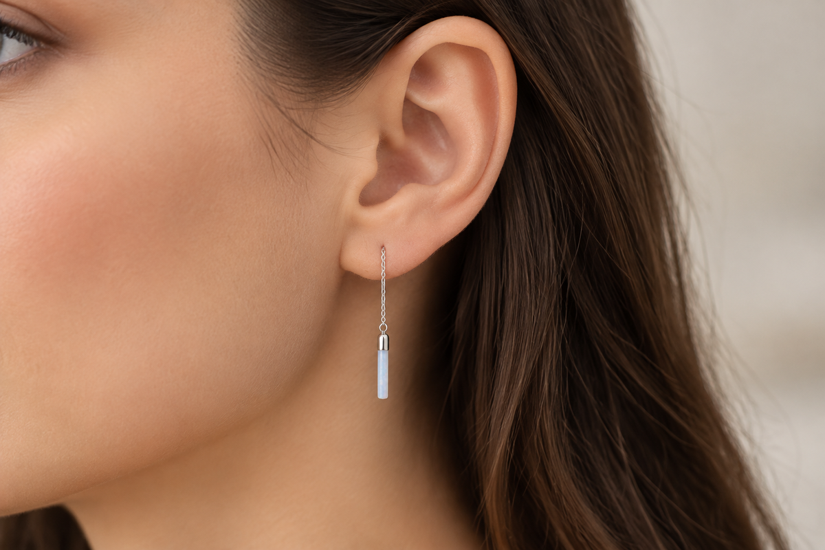 Blue Opal Threader Earrings (Copy)