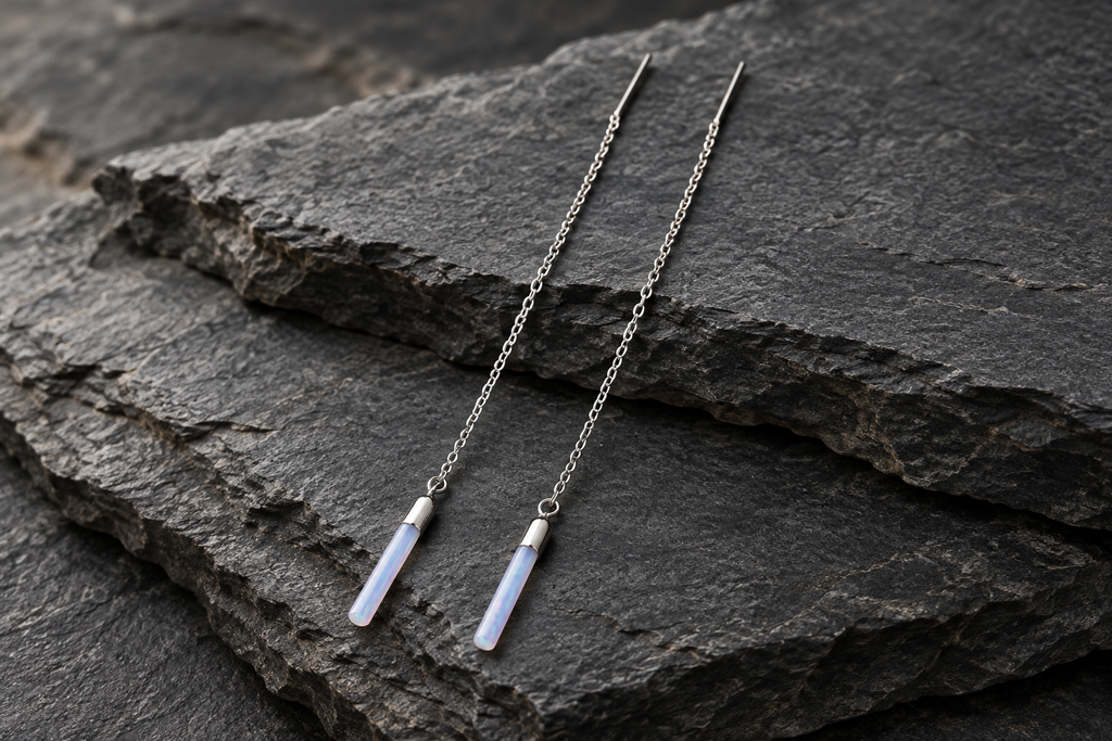 Blue Opal Threader Earrings (Copy)
