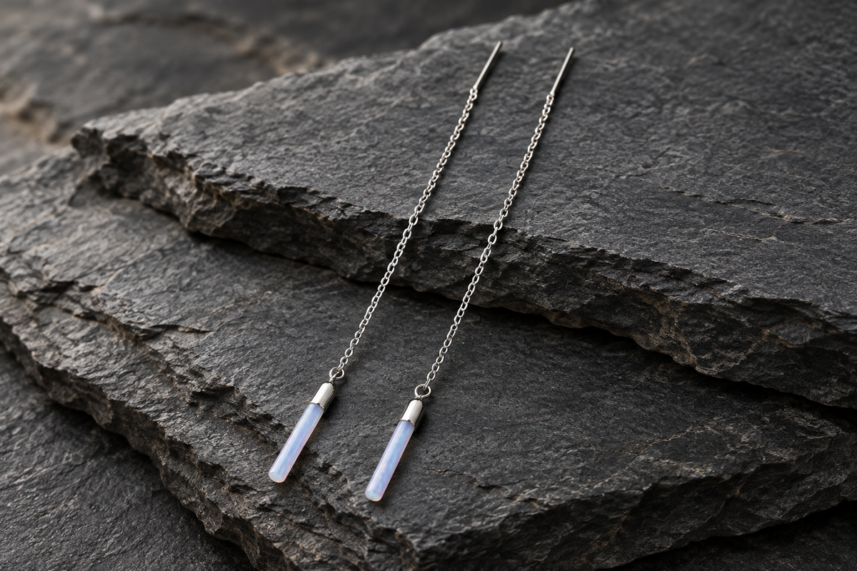 Blue Opal Threader Earrings (Copy)