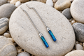 Irredescent Blue Opal Threader Earrings
