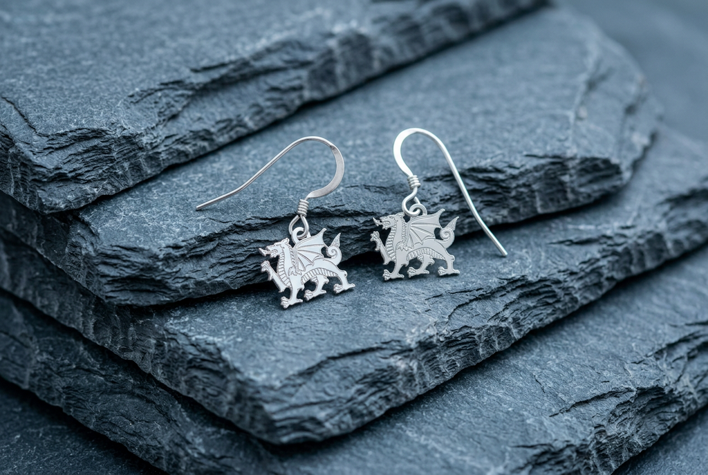 Welsh Dragon Dangle Earrings