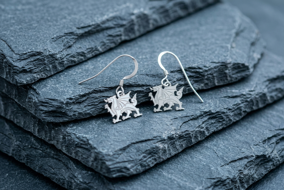 Welsh Dragon Dangle Earrings
