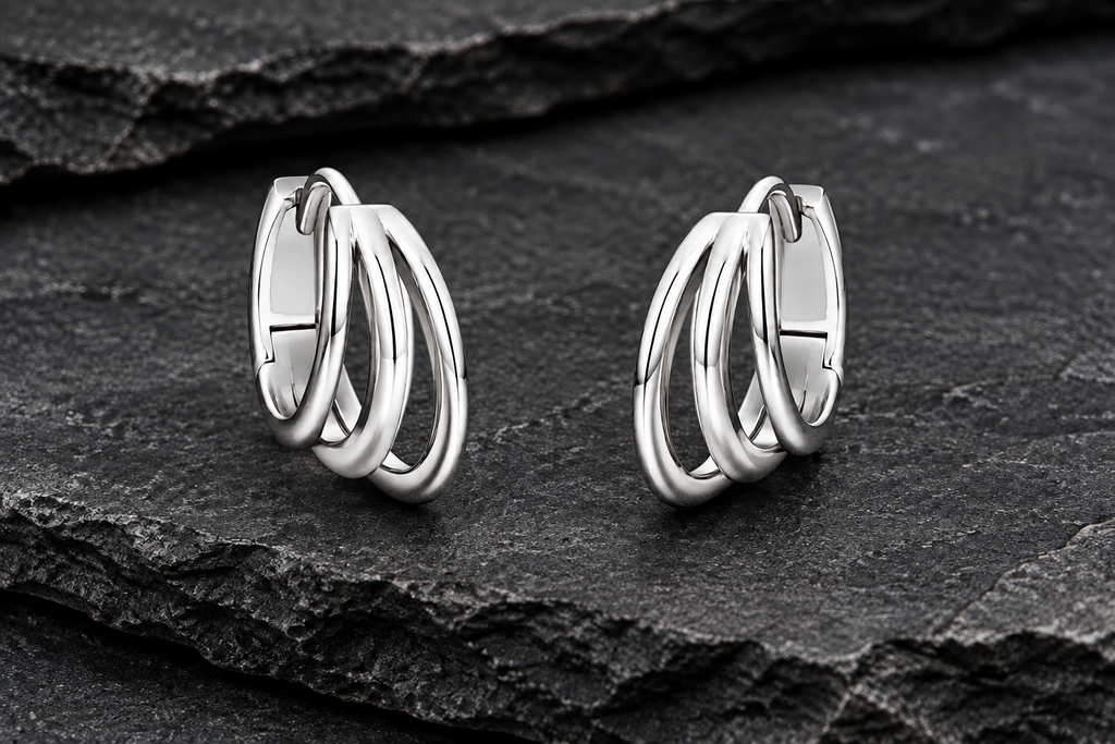 Three Layer Hoop Earrings