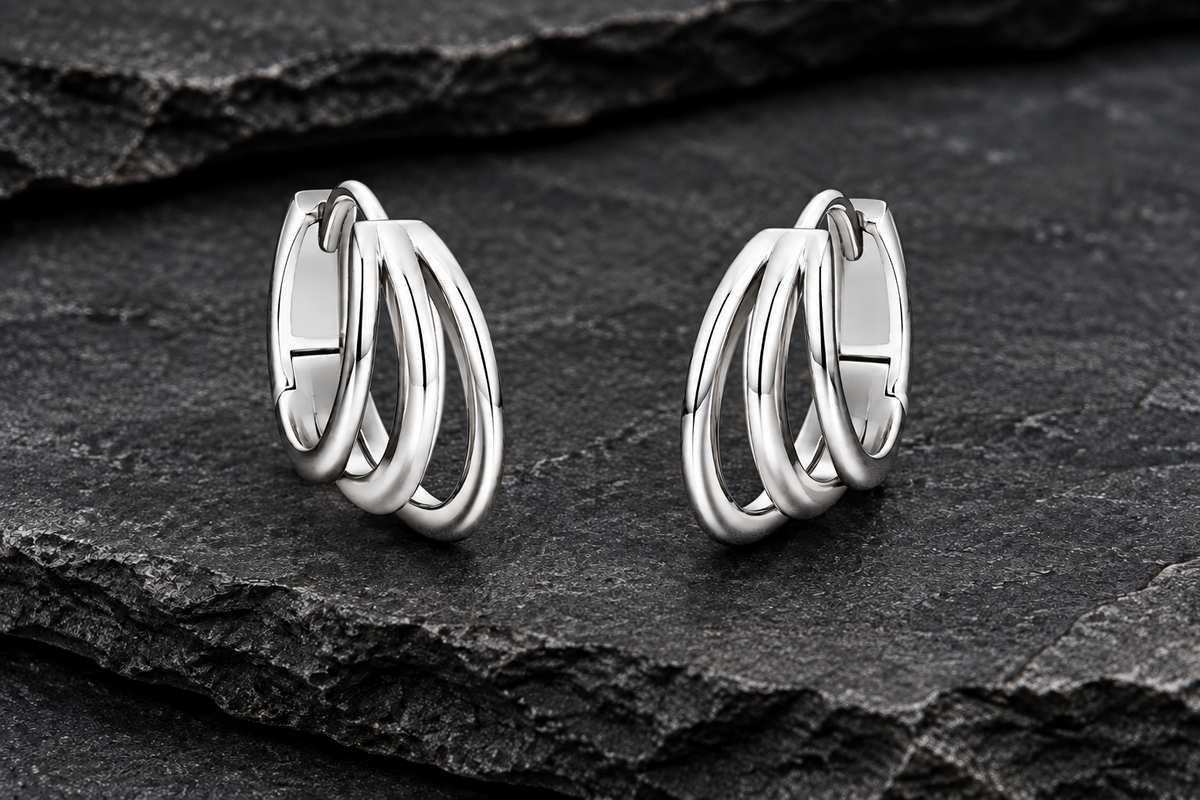 Three Layer Hoop Earrings
