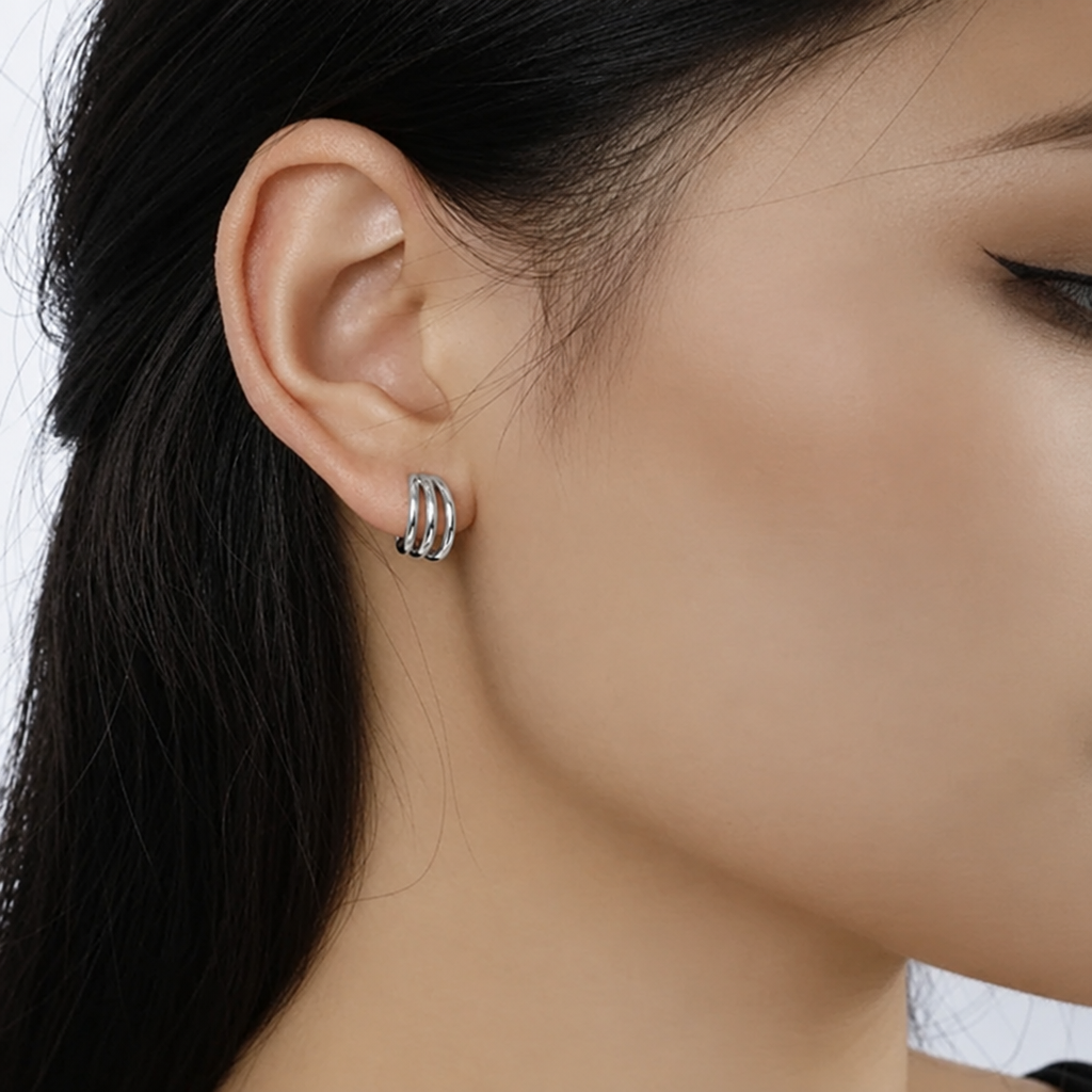 Three Layer Hoop Earrings