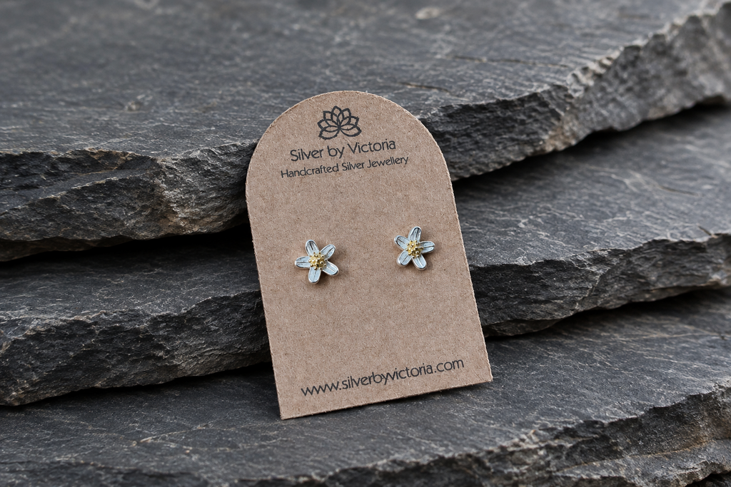 Five Petal Flower Stud Earrings