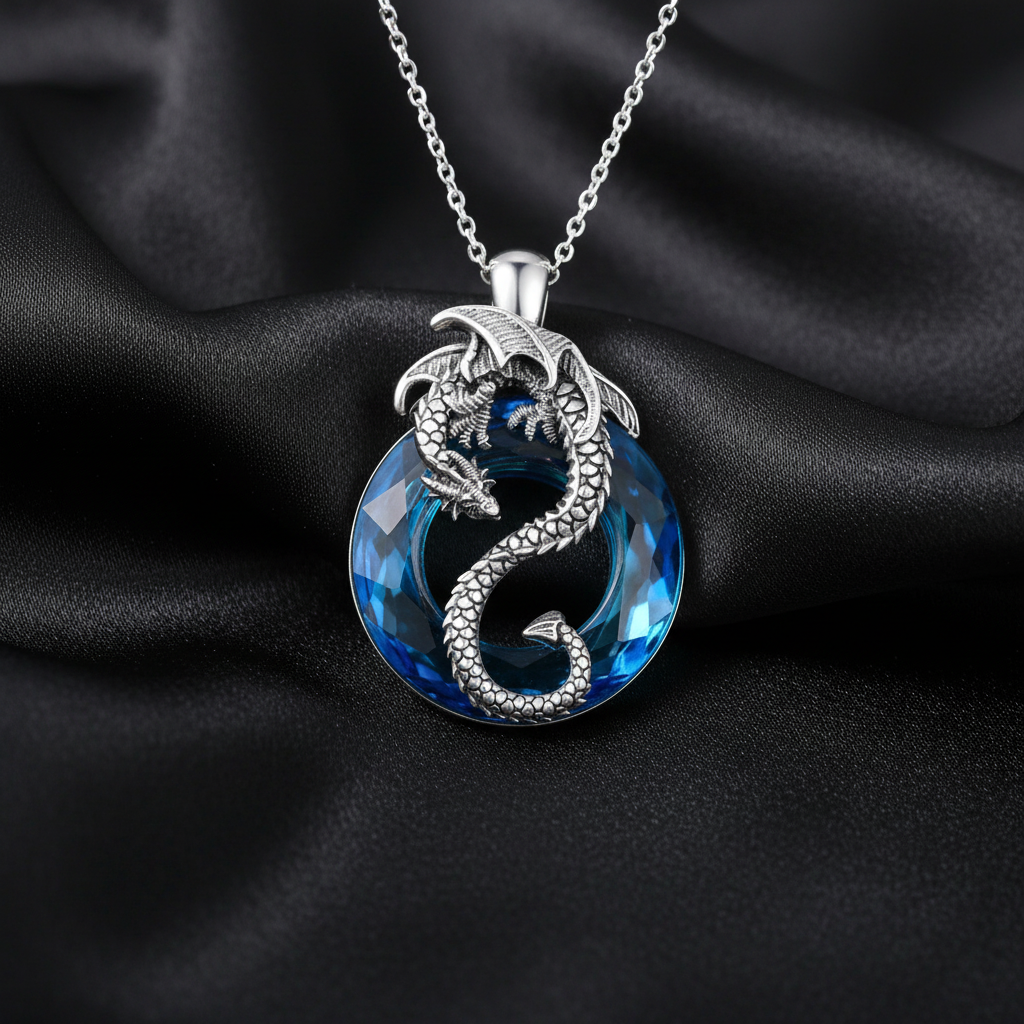 Dragon Crystal Pendant & Chain