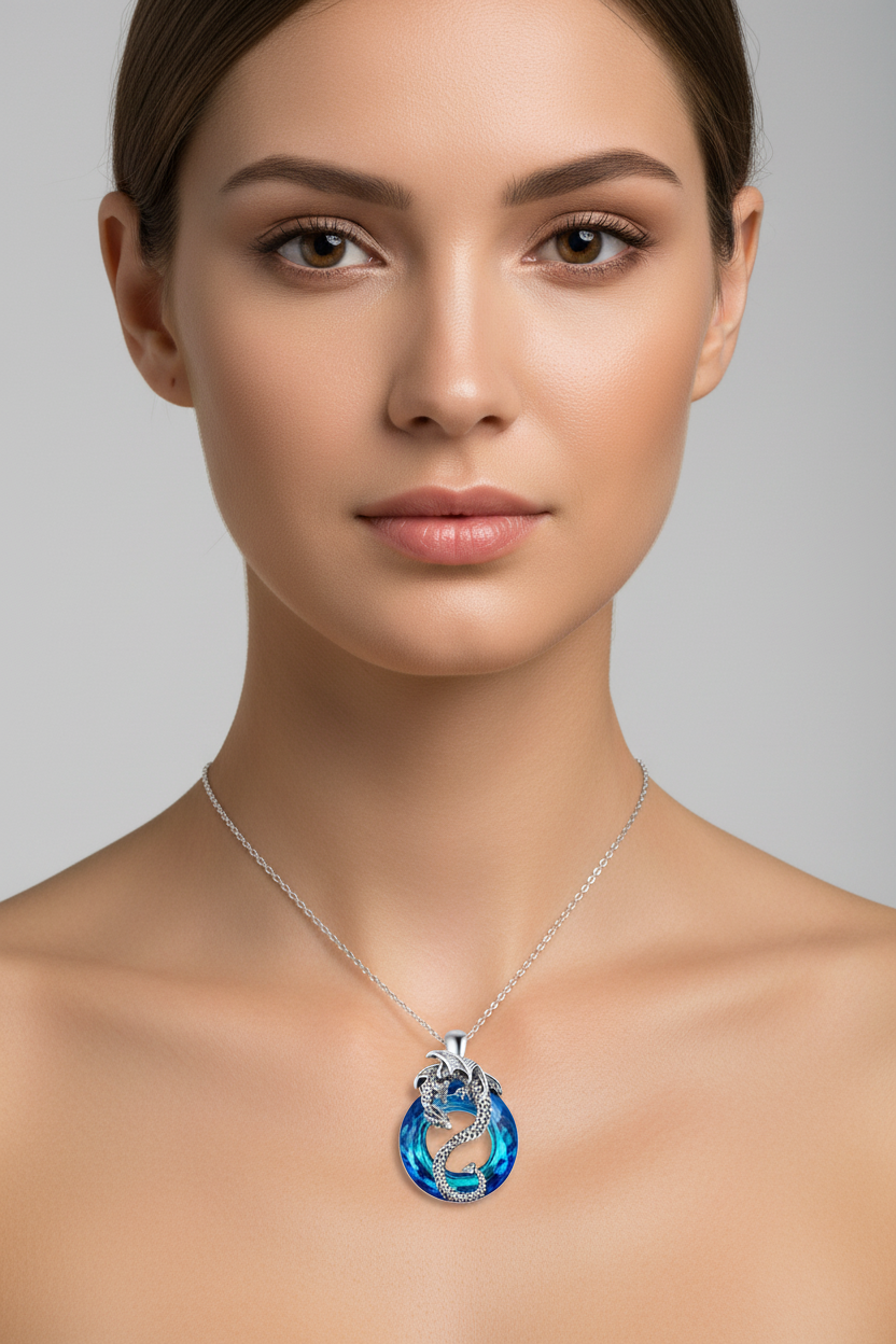 Dragon Crystal Pendant & Chain