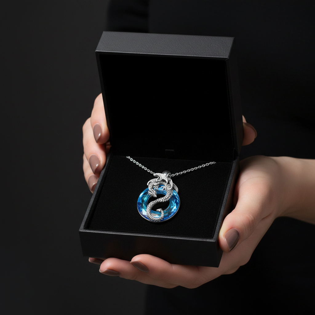 Dragon Crystal Pendant & Chain