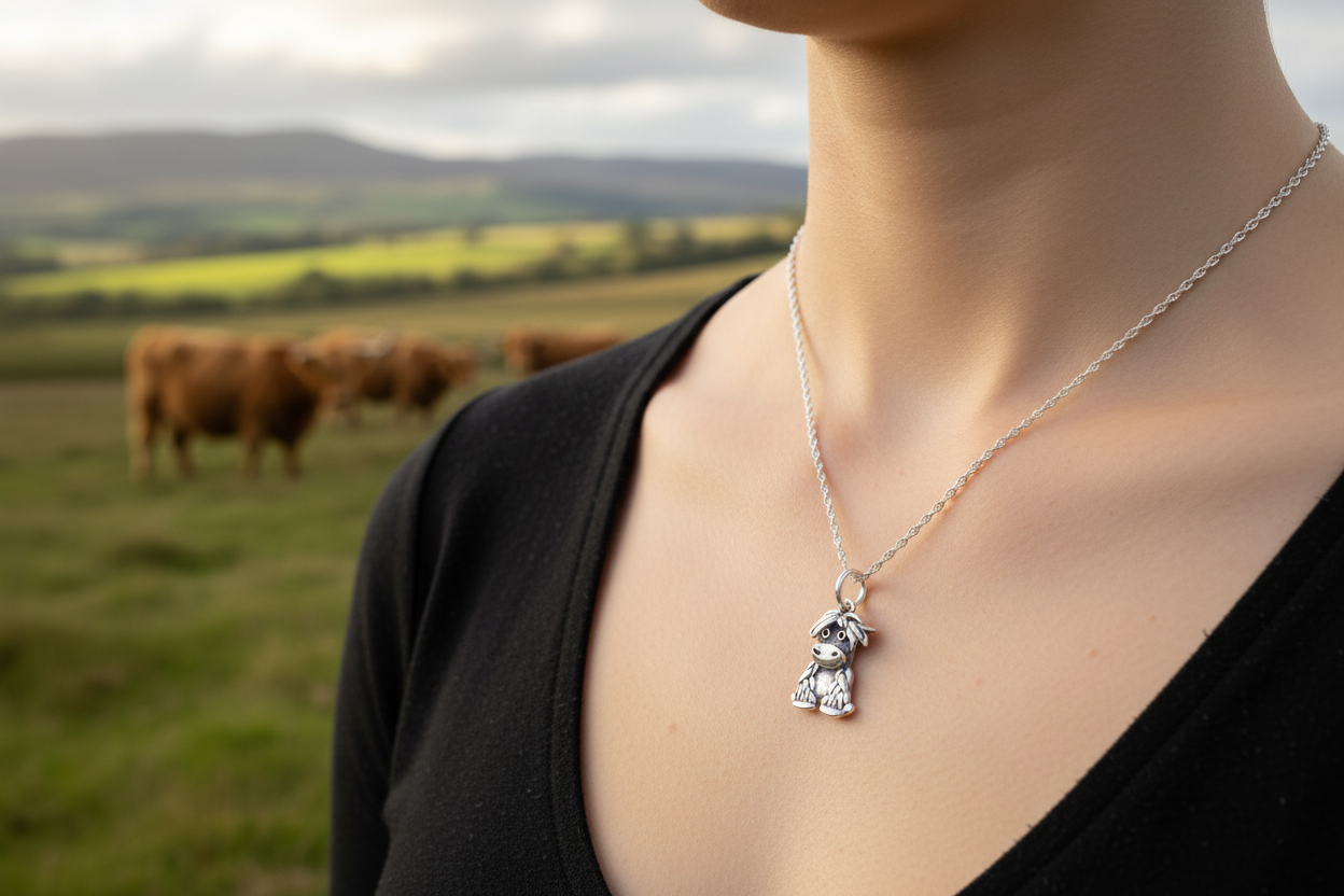 Highland Cow Pendant & Chain