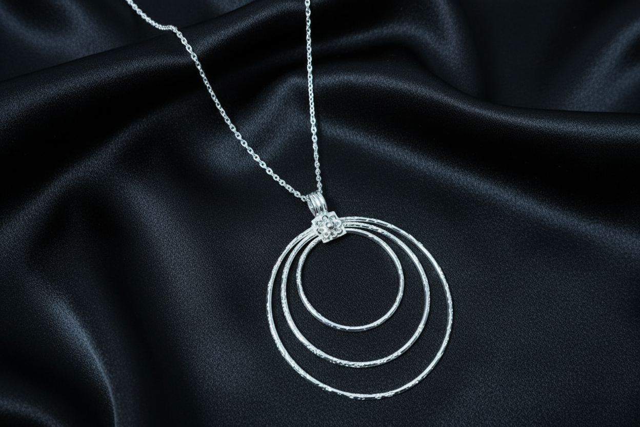 Multi Circle Floral Pendant & Chain