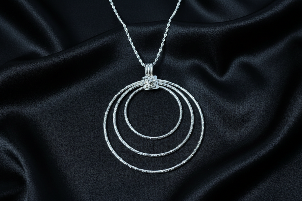 Multi Circle Floral Pendant & Chain
