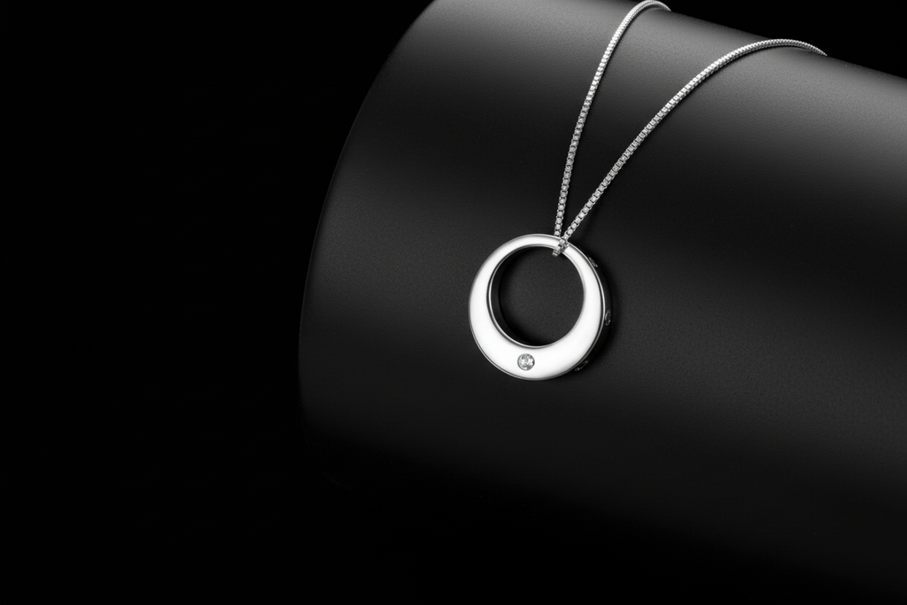 Engraved Heart Circle Urn Necklace For Ashes
