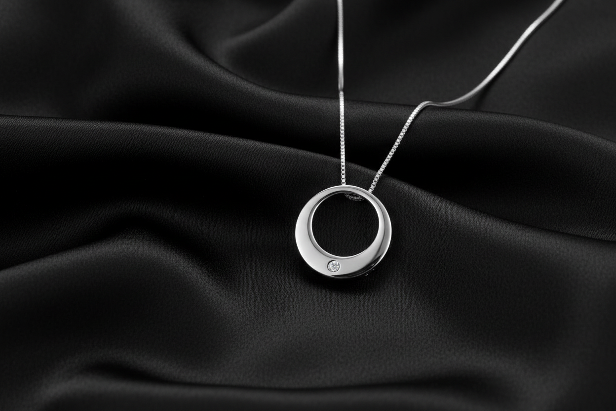 Engraved Heart Circle Urn Necklace For Ashes