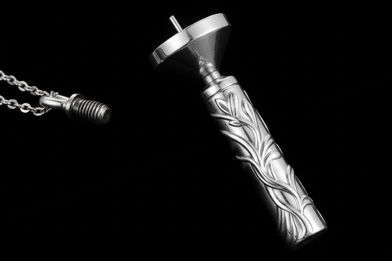 Tree Of Life Cylinder Urn Pendant & Necklace For Ashes