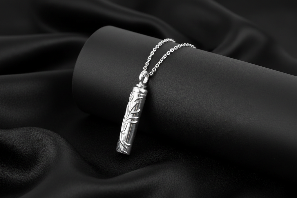 Tree Of Life Cylinder Urn Pendant & Necklace For Ashes