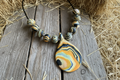 Orange Polymer Clay Statement Necklace