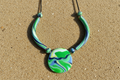 Green Polymer Clay Statement Necklace