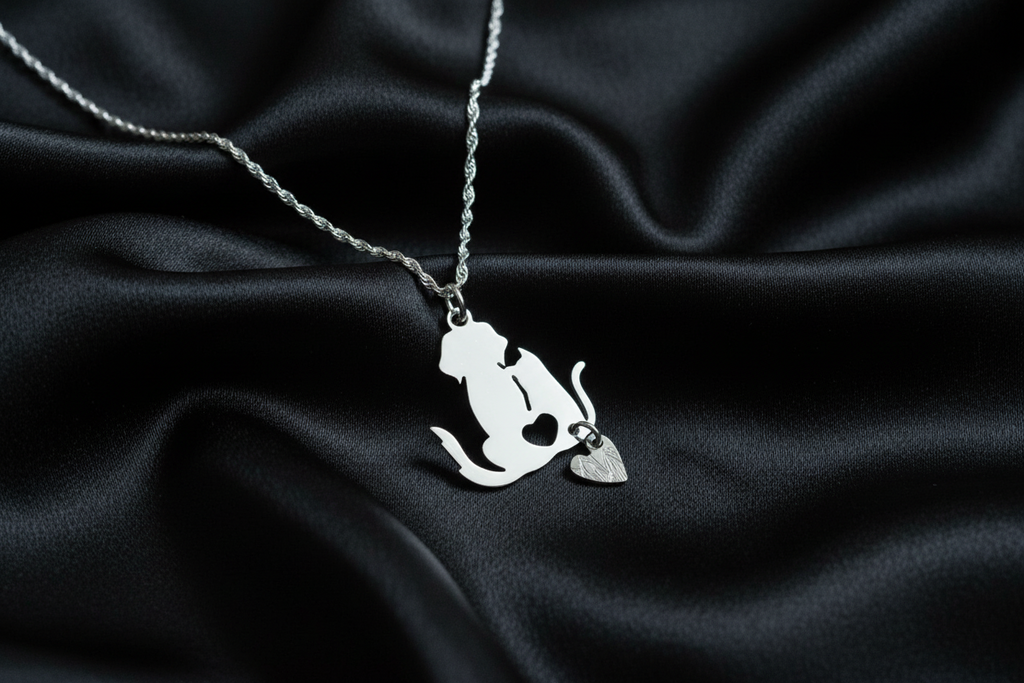 Dog & Cat Love Pendant & Chain