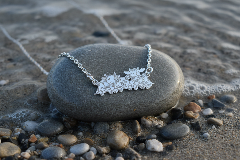 Farm Animal Etched Necklace