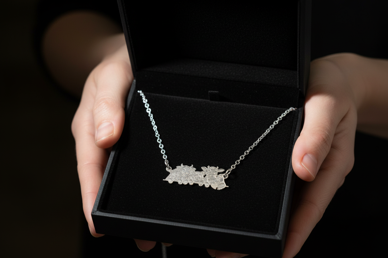 Farm Animal Etched Necklace