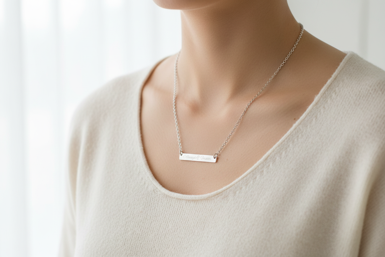 Name Plate Personalised Necklace - Any Word