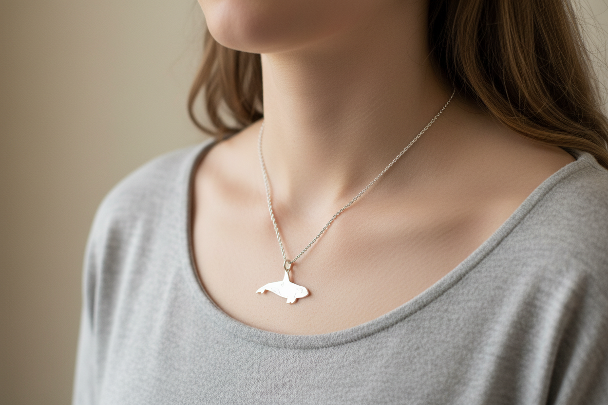 Orca Whale Pendant & Chain