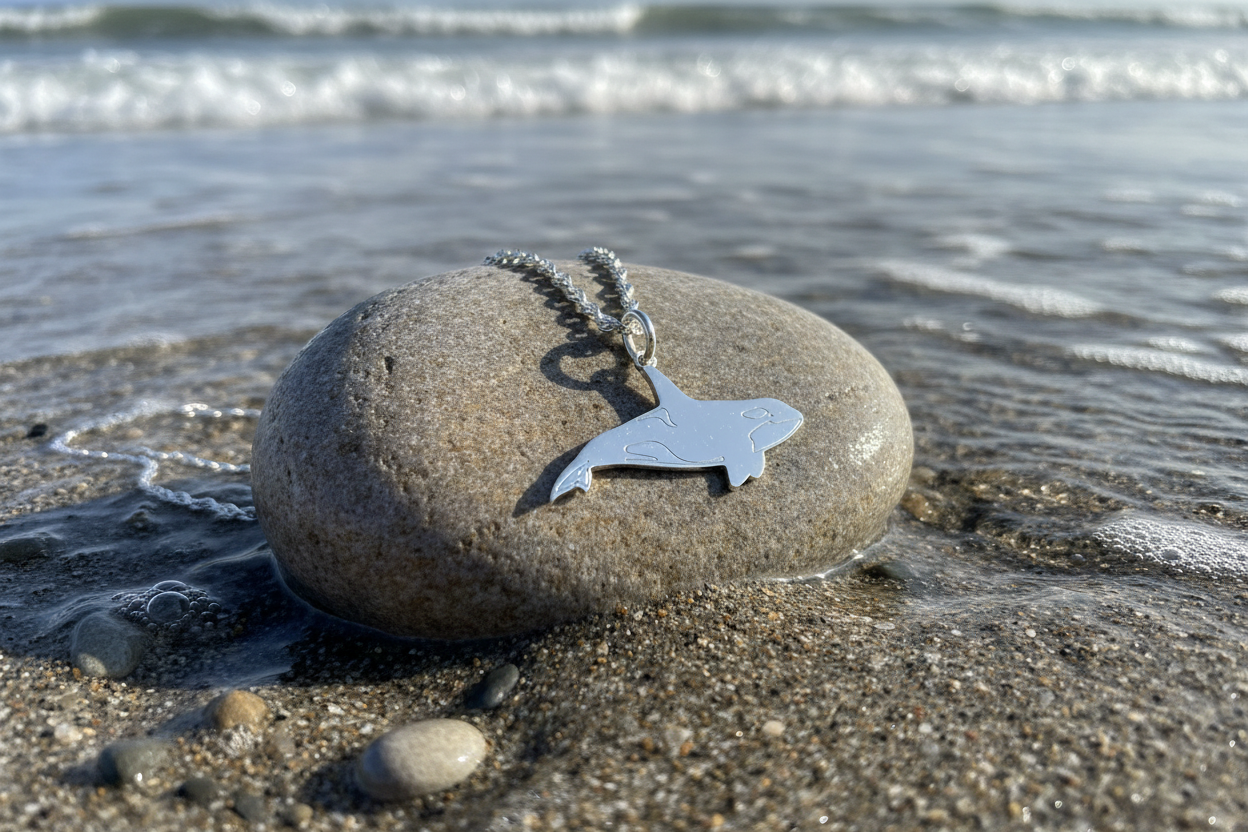 Orca Whale Pendant & Chain