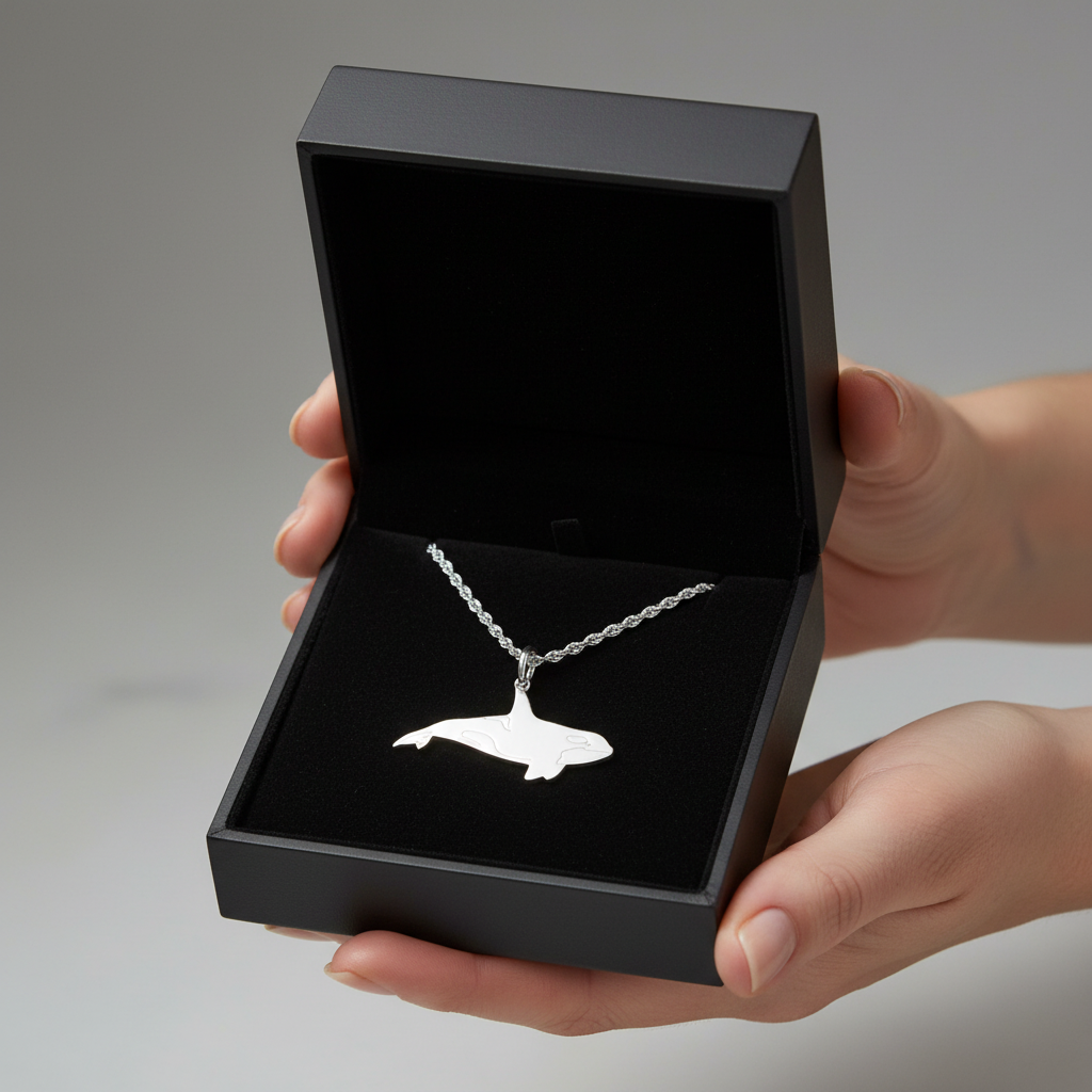 Orca Whale Pendant & Chain