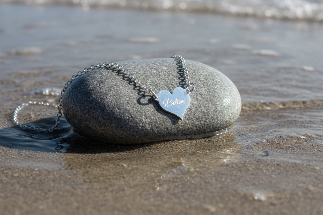 Heart Personalised Necklace - Any Word
