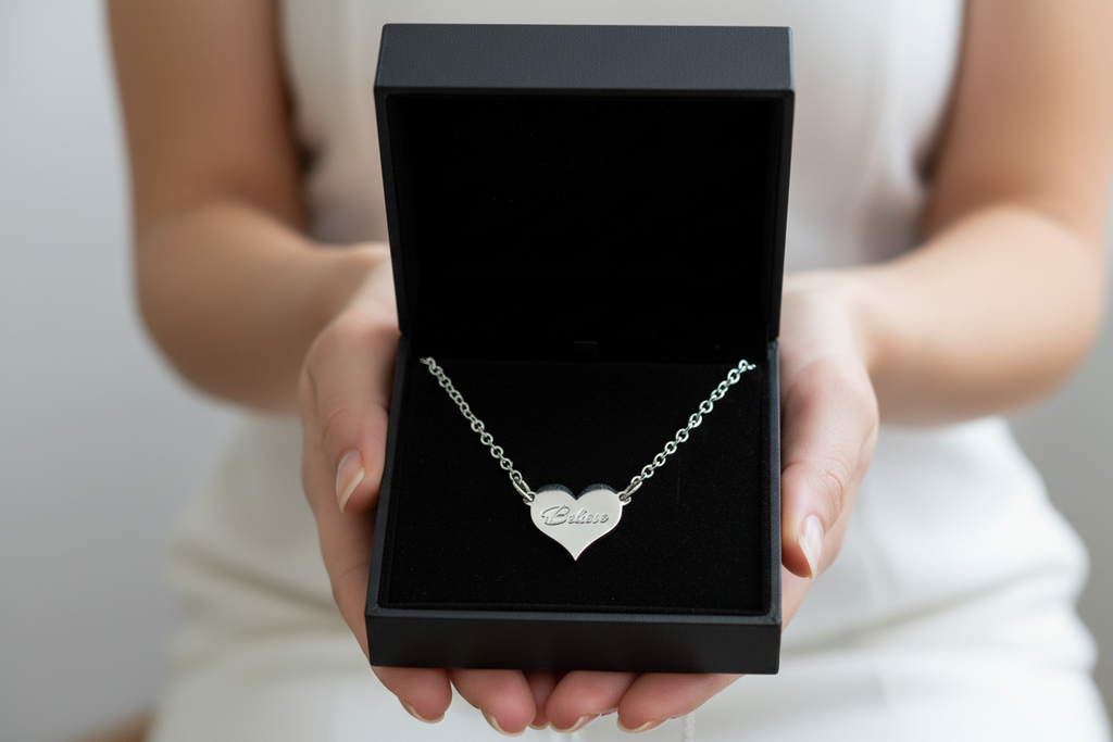 Heart Personalised Necklace - Any Word