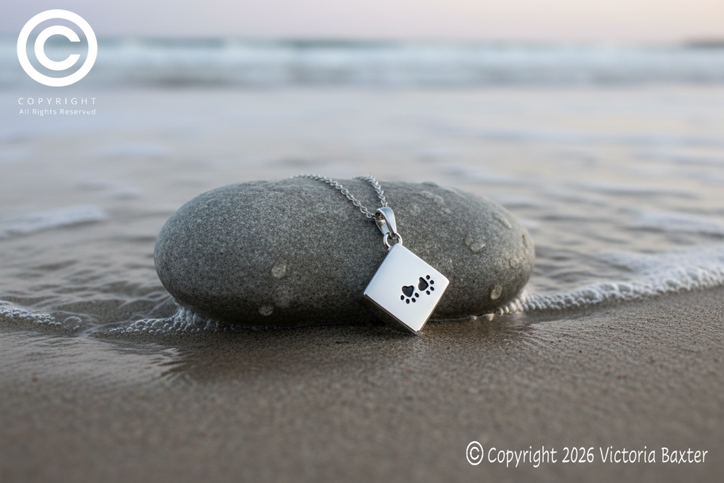 Dog Paw Cube Urn Necklace For Ashes