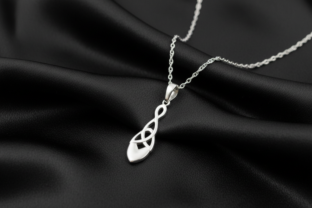 Welsh Celtic Love Spoon Pendant & Chain - Large