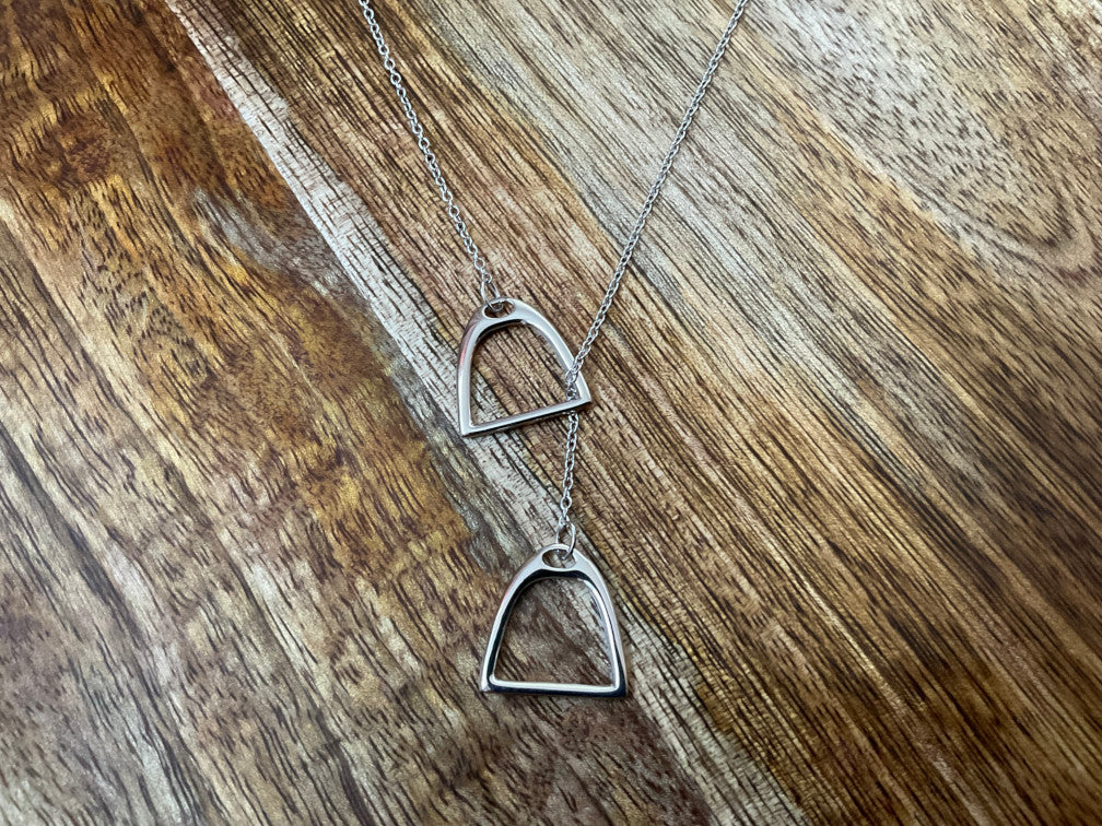 Double Stirrup Lariat Necklace