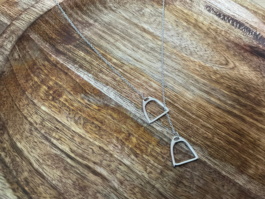 Double Stirrup Lariat Necklace