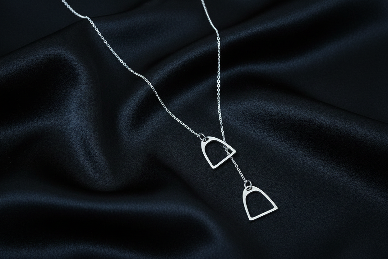 Double Stirrup Lariat Necklace