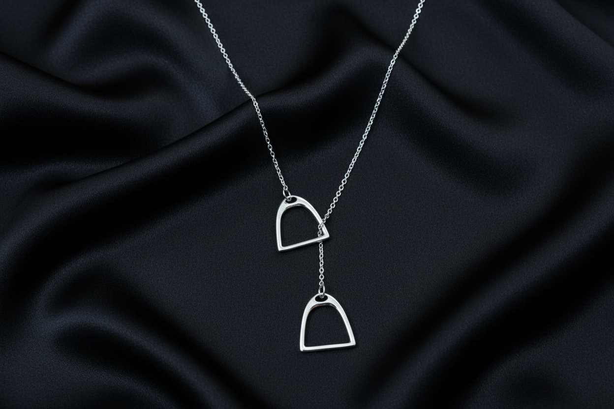 Double Stirrup Lariat Necklace