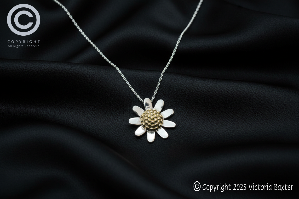 Brass Sunflower Pendant & Chain