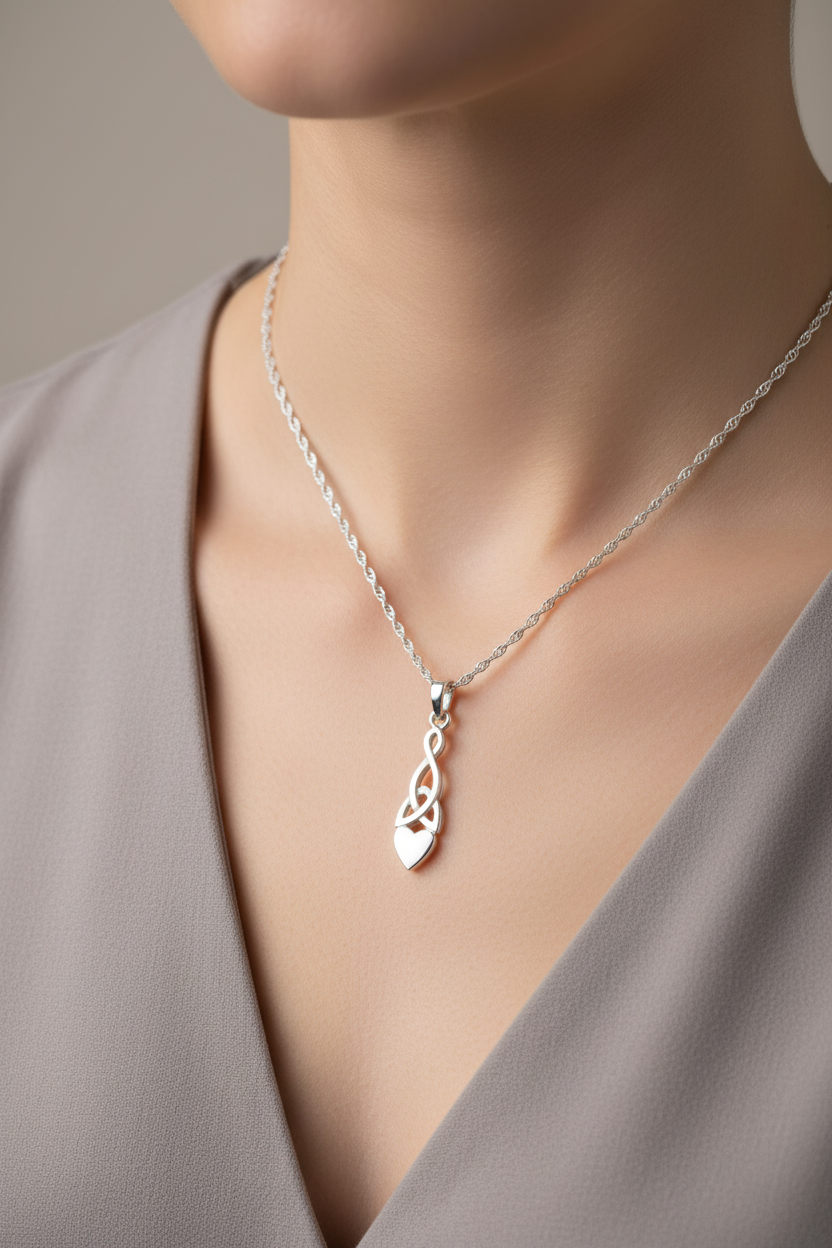 Welsh Celtic Love Spoon Pendant & Chain