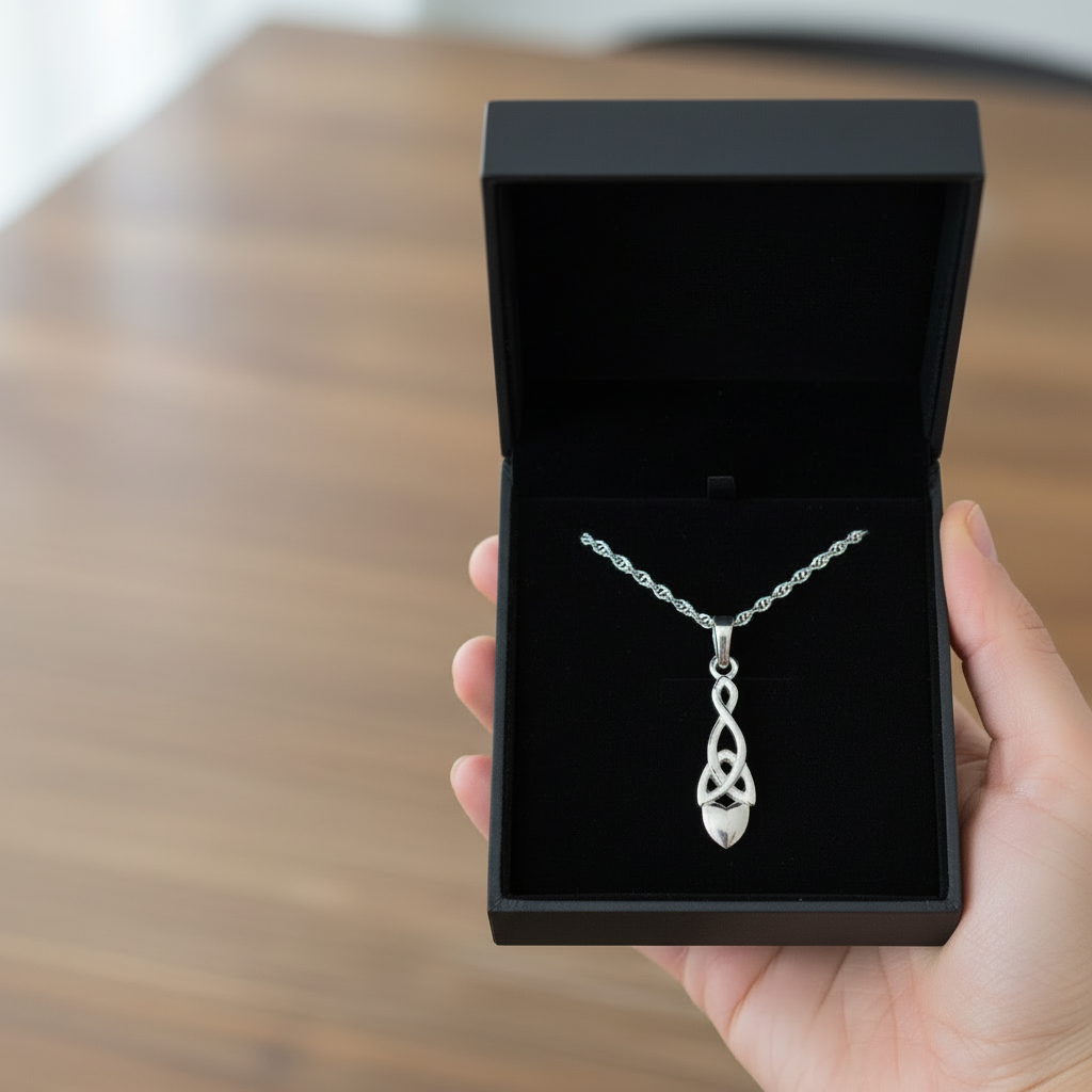 Welsh Celtic Love Spoon Pendant & Chain